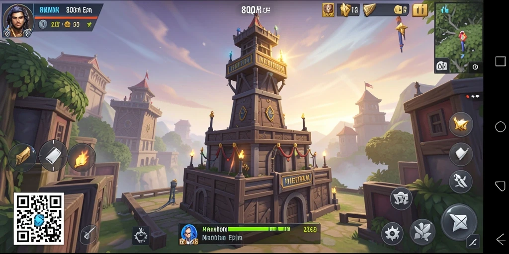 Tangkapan layar menampilkan gameplay mendalam Tower Defense 8QR.