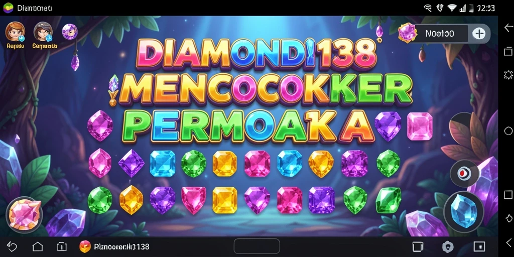 Gameplay seru DIAMOND138 dengan mecocokkan permata.