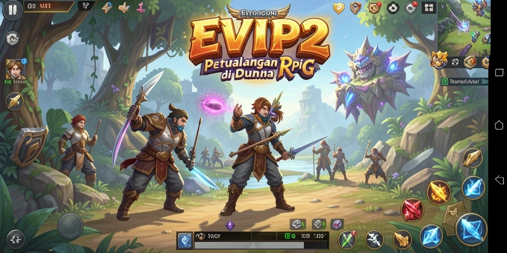 Tampilan gameplay seru dalam dunia fantastis EVIP2.
