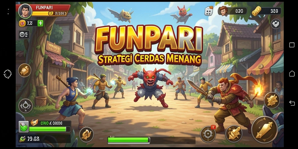 Tampilan gameplay seru di FUNPARI dengan strategi yang mendebarkan.