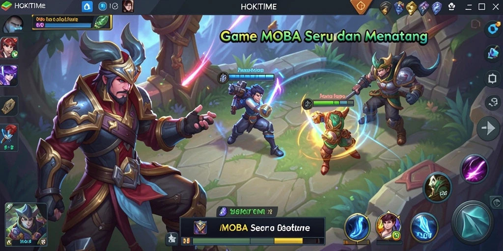Screenshot HOKITIME menunjukkan aksi seru dalam pertarungan MOBA.