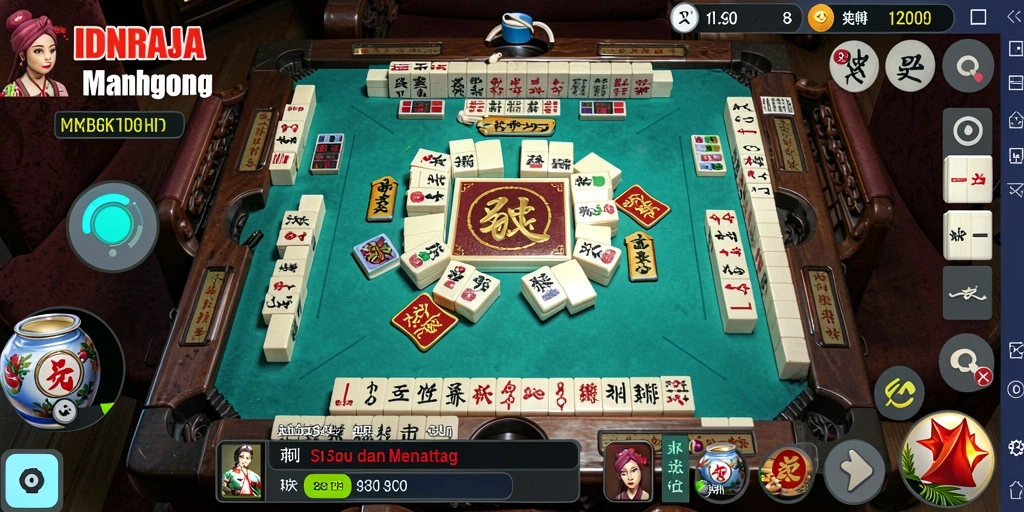 Tampilan gameplay Mahjong yang seru dan menarik di IDNRAJA.