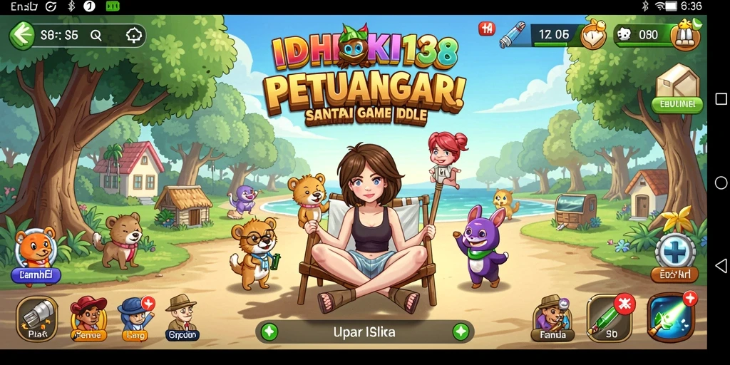Screenshot IDRHOKI138 menampilkan karakter utama dalam gameplay santai dan grafik menarik.