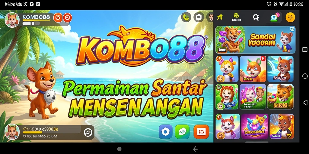 Tangkapan layar <strong>KOMBO88</strong> menampilkan aksi seru dengan grafis warna-warni.