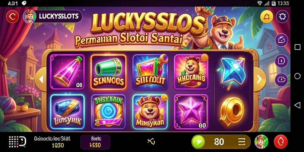 Tampilan menarik dari gameplay LUCKYSLOTS yang penuh warna.
