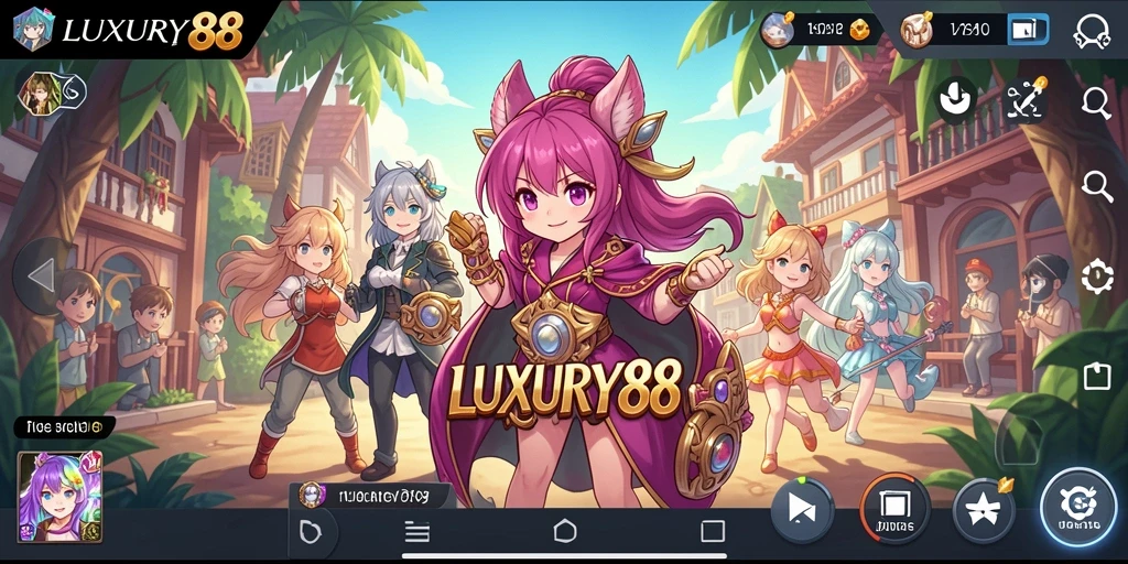 Tampilan gameplay LUXURY88 yang memukau dan penuh warna.