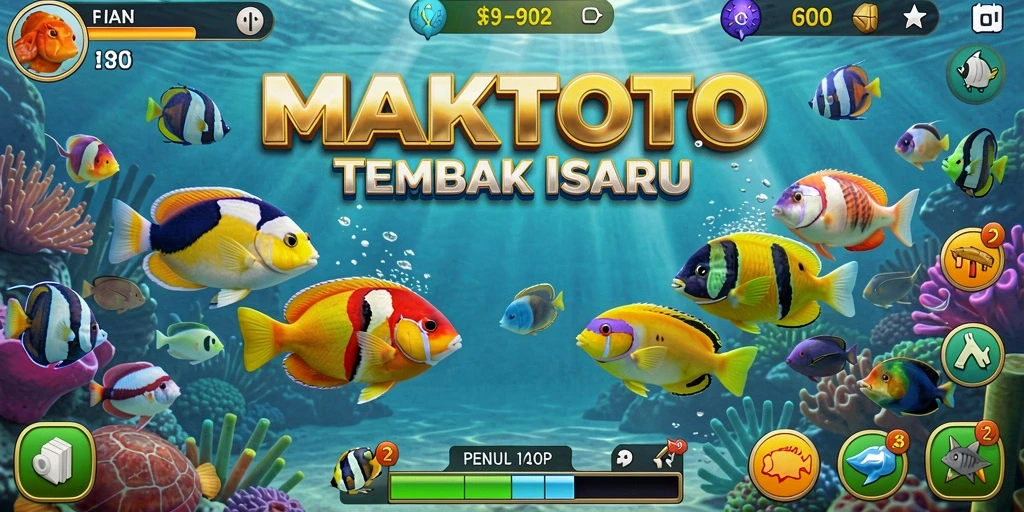 Tampilan gameplay seru dalam game Tembak Ikan MAKTOTO.