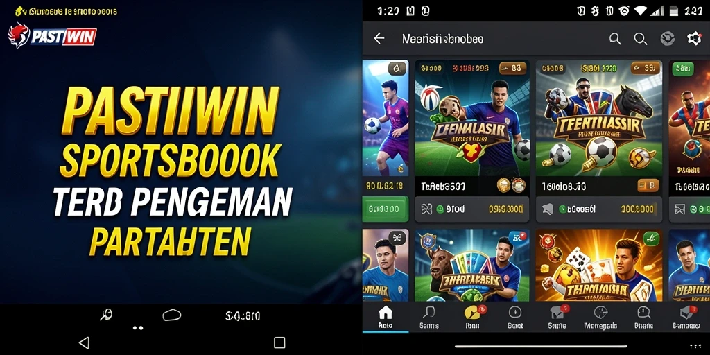Tampilan menarik dari aplikasi <strong>PASTIWIN</strong> saat bermain di Sportsbook.