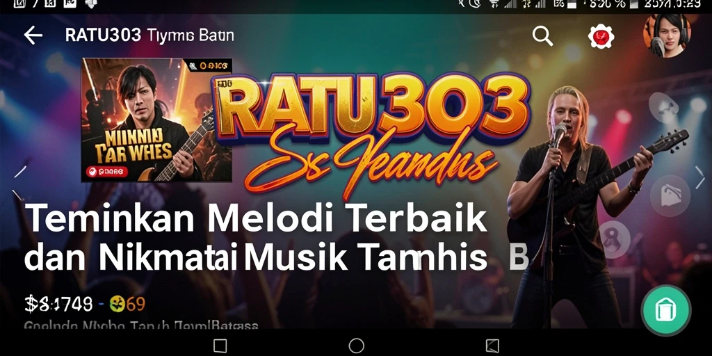 Screenshot utama RATU303 menampilkan antarmuka pengguna yang intuitif dan daftar lagu yang menarik.