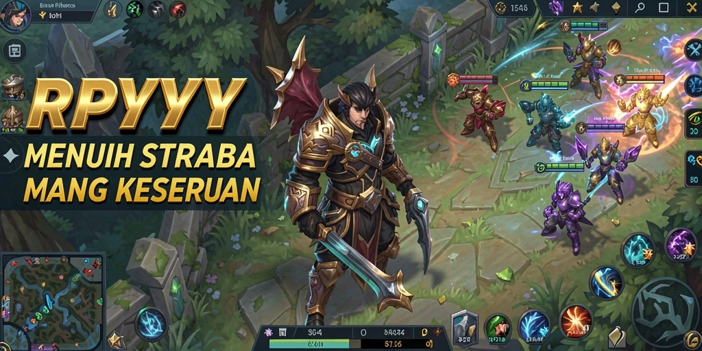 Screenshot utama RPYYY yang menunjukkan aksi seru gameplay MOBA.