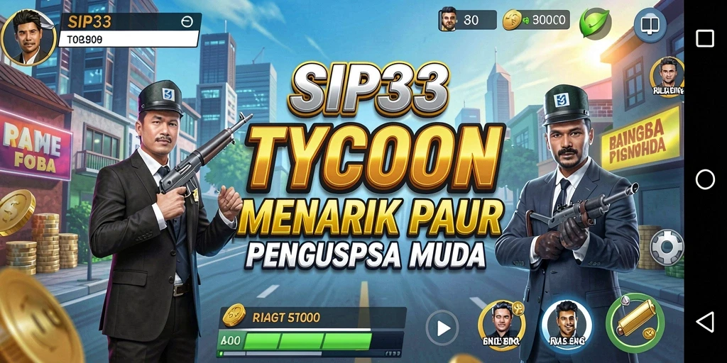 Tampilan gameplay SIP33 yang menggambarkan aktivitas bisnis yang dinamis.