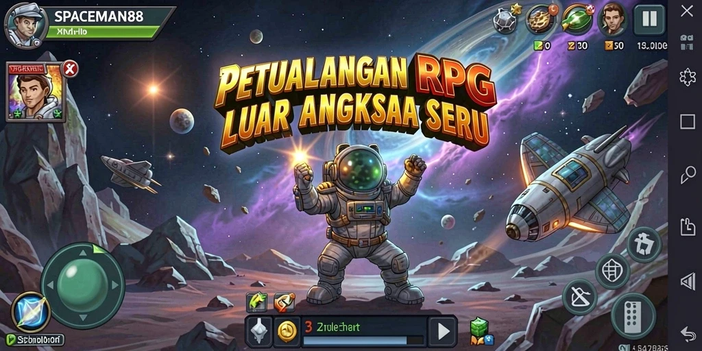 Tampilan gameplay seru SPACEMAN88 di luar angkasa.
