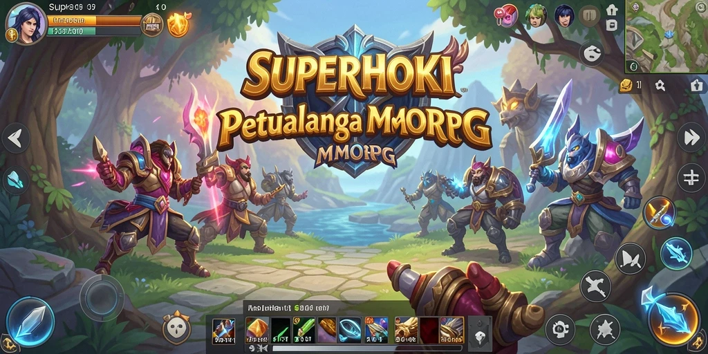 Screenshot gameplay SUPERHOKI yang menunjukkan petualangan MMORPG yang seru.