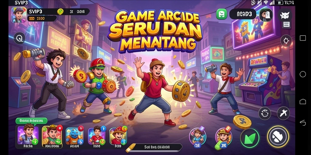 Tampilan gameplay dinamis pada SVIP3 di level yang menantang.