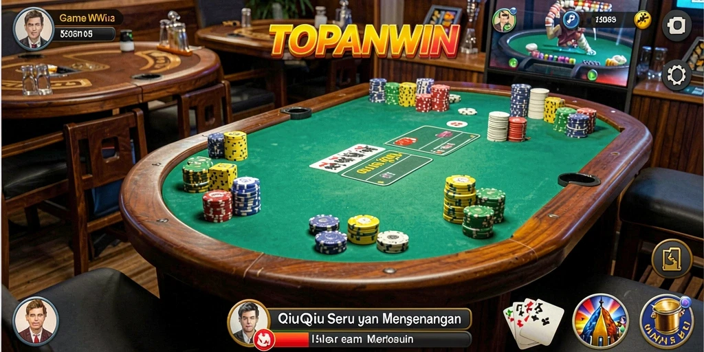 Tampilan permainan QiuQiu yang mengasyikkan di TOPANWIN.