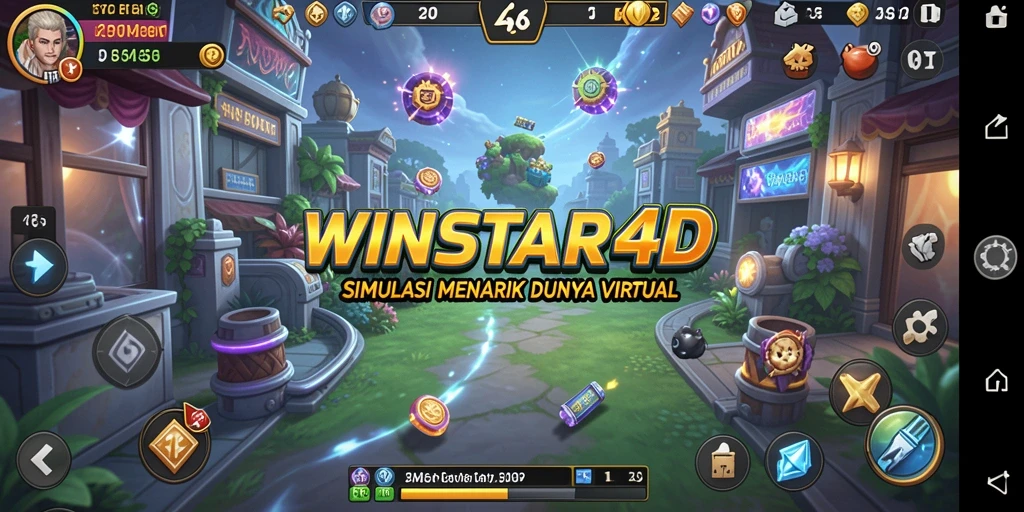 Tampilan gameplay <strong>WINSTAR4D</strong> yang menarik dan interaktif dalam simulasi dunia virtual.